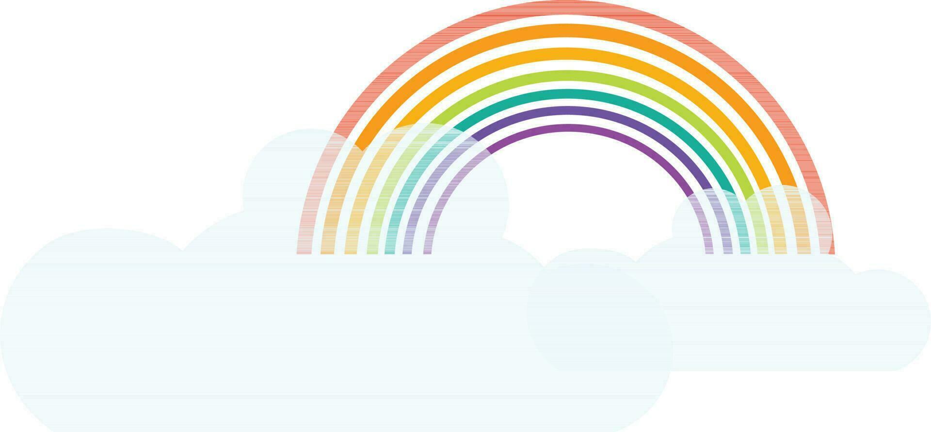 creativo arco iris con nubes icono. vector