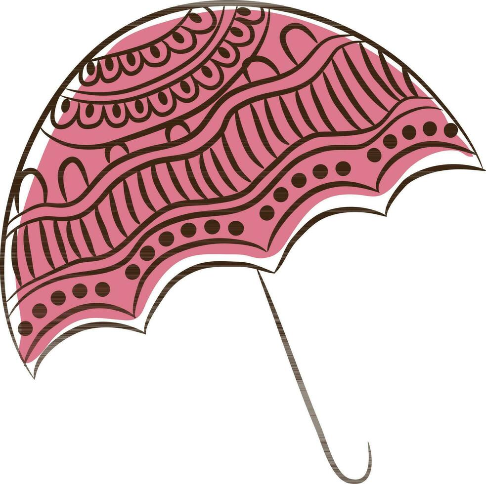 garabatear estilo rosado paraguas icono. vector