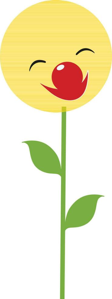 Smily cartoon flower character. vector