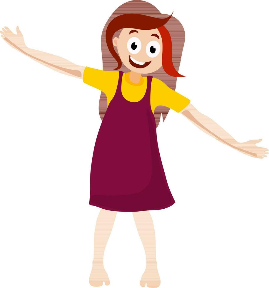 Flat illustration of a girl. vector