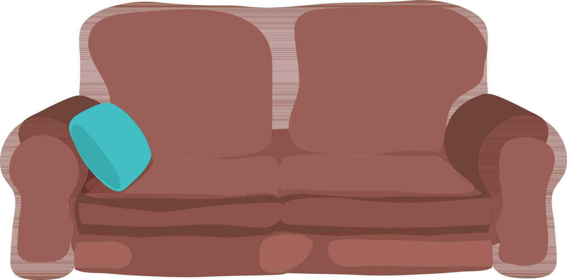 Flat illustration of sofa with pillow. vector