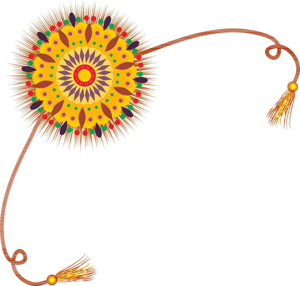 Floral design decorated rakhi. vector