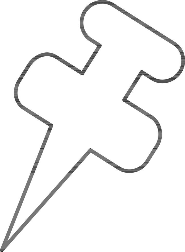 Push pin made by black line art. vector