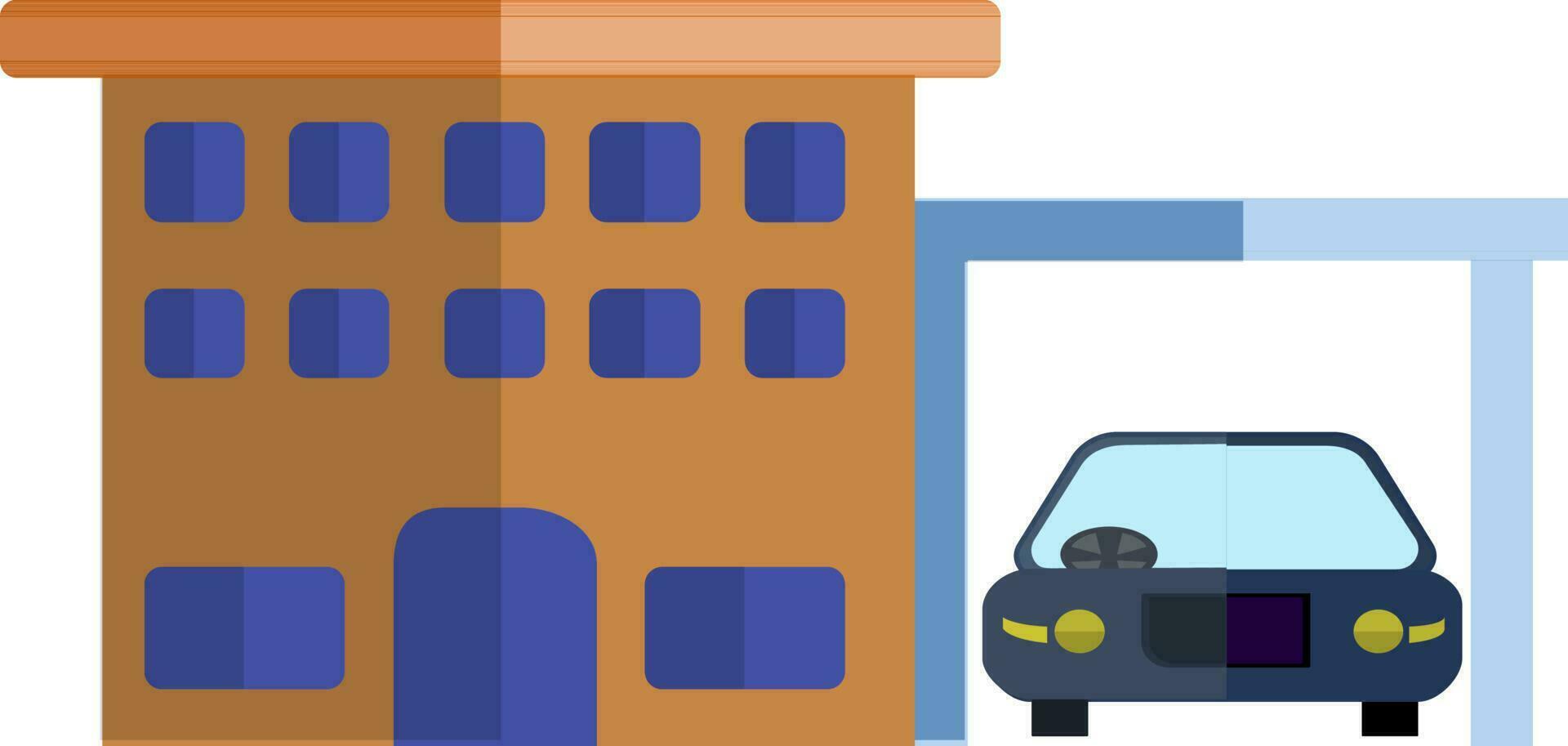 Illustration of a garage in flat style. vector