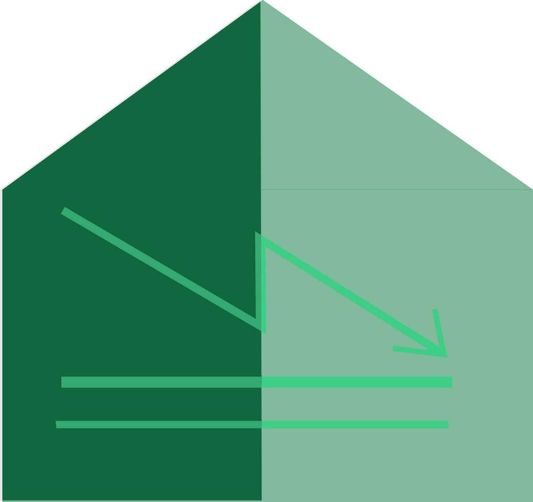 casa con línea grafico en verde color. vector
