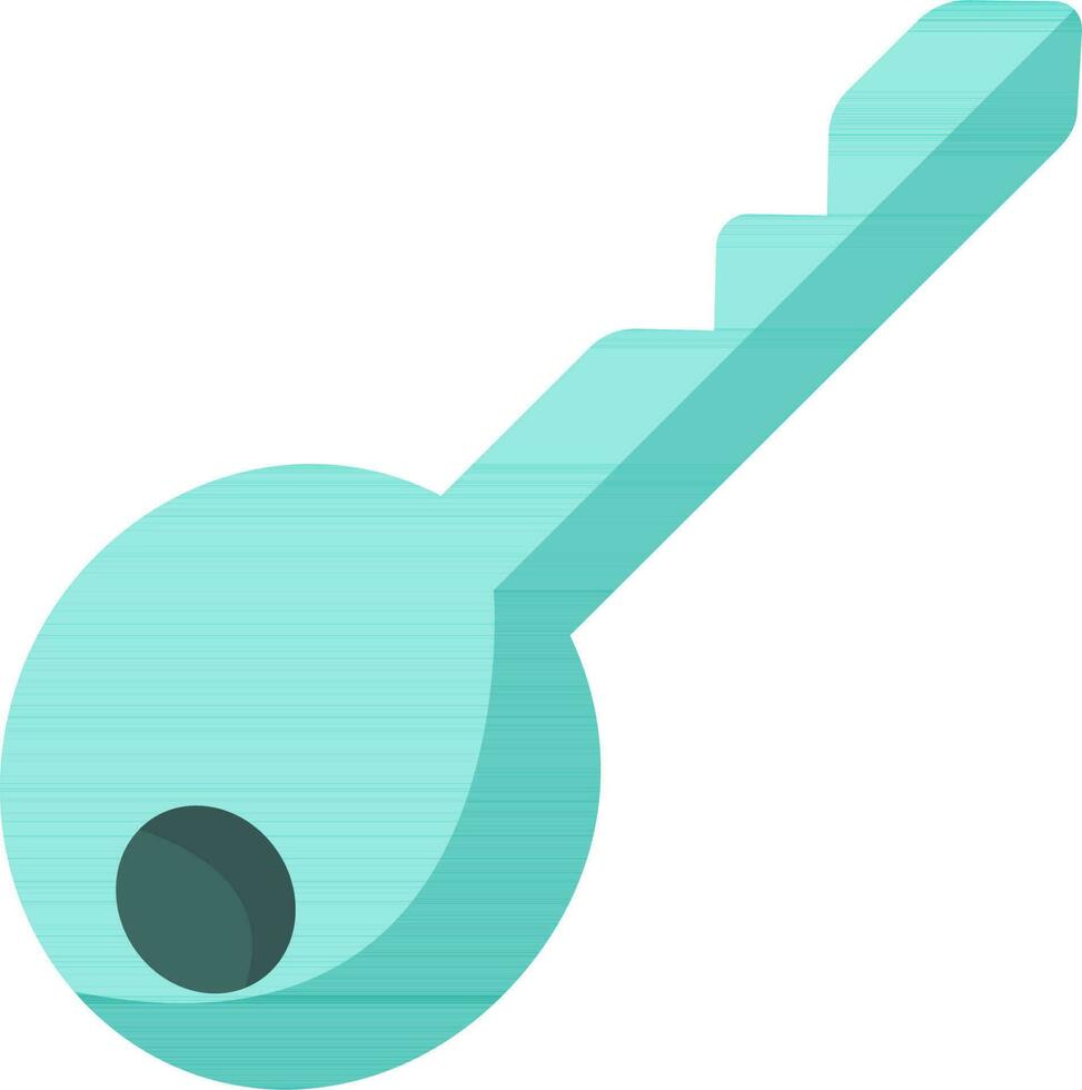 Isolated key made by blue color. vector