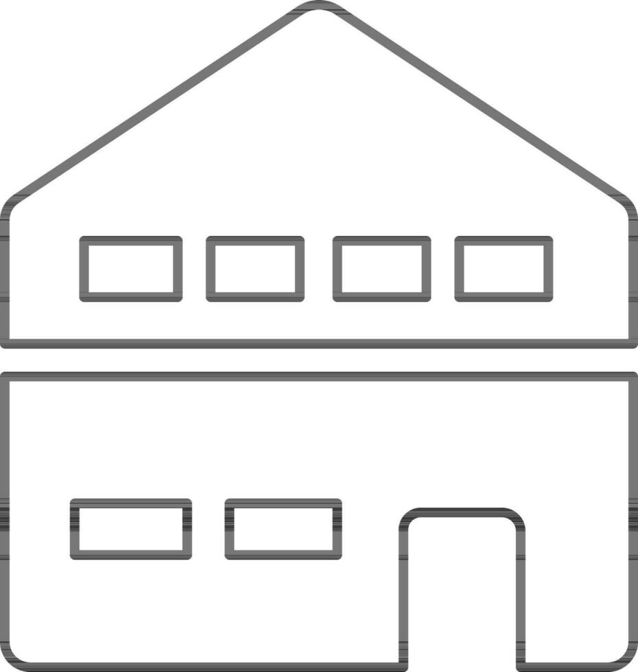 negro línea Arte ilustración de un hogar. vector