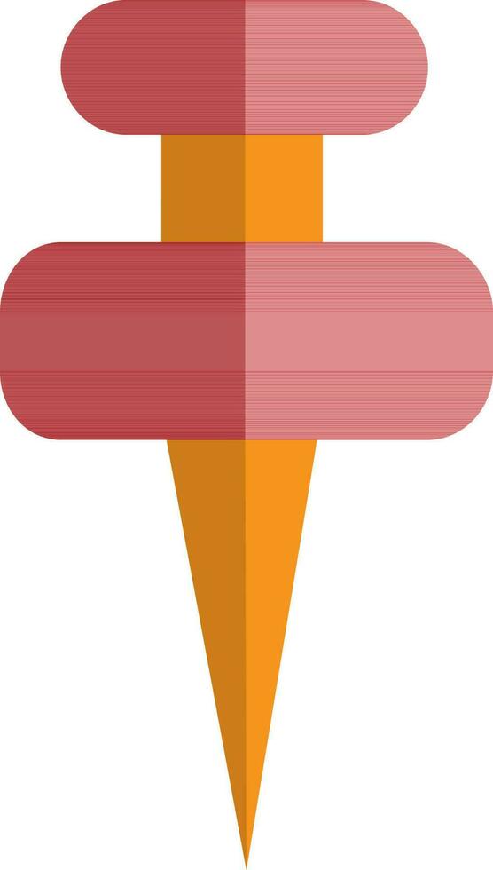 Push pin made by red and yellow color. vector