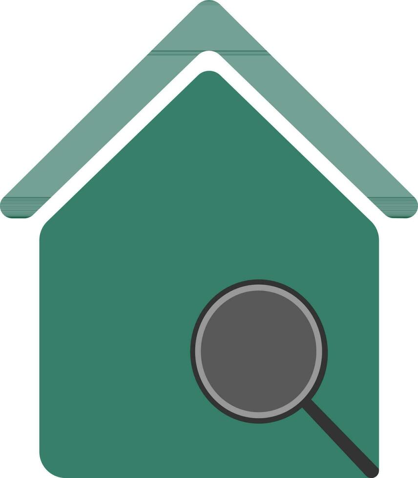 Isolated property search in green and grey. vector