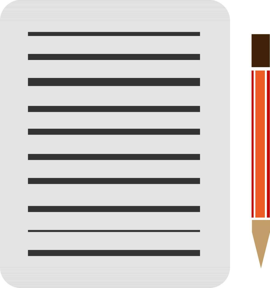 Flat style paper with pencil. vector