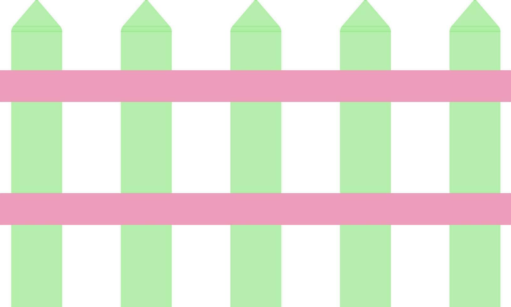 Green and pink fence icon. vector