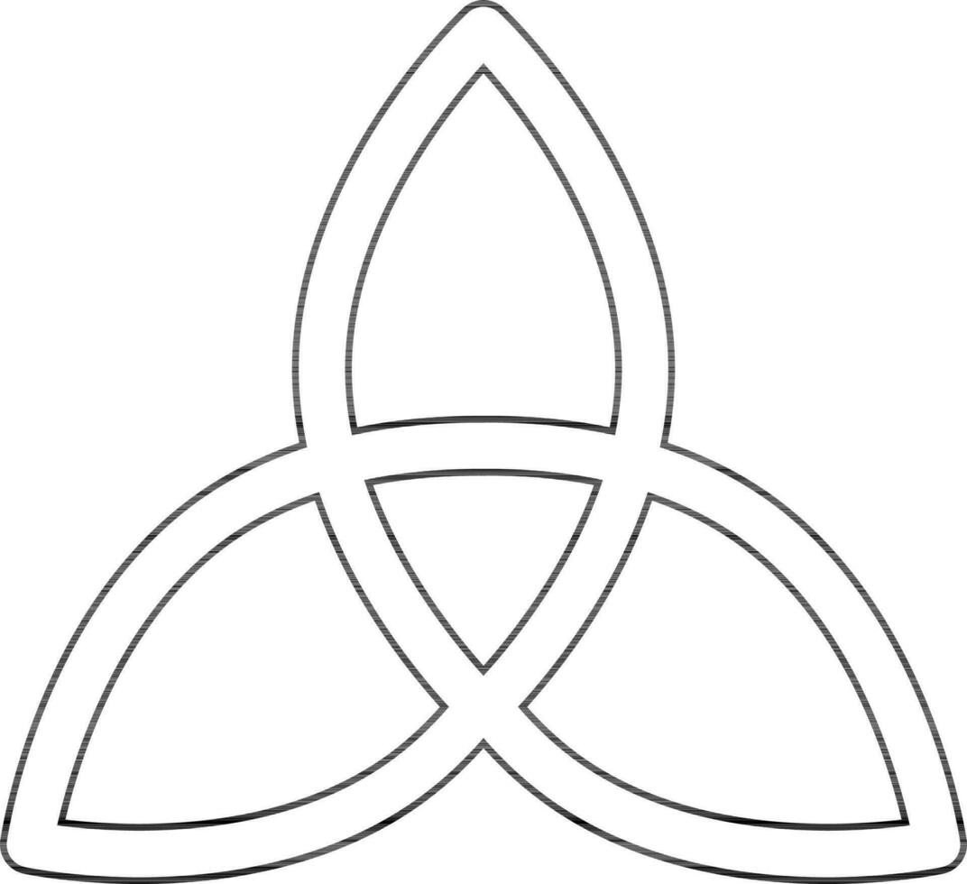 Triquetra Icon or Symbol in Black Line Art. vector