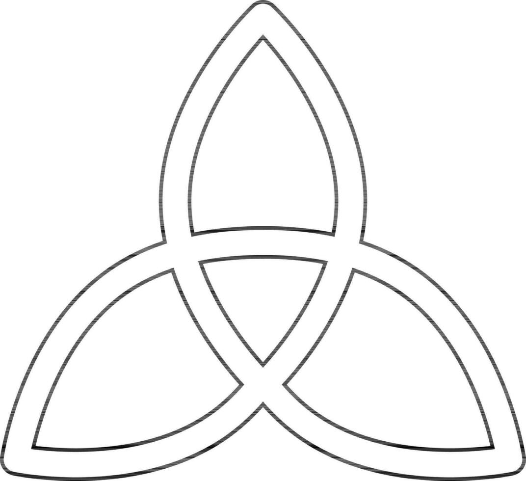 triquetra icono o símbolo en negro línea Arte. vector