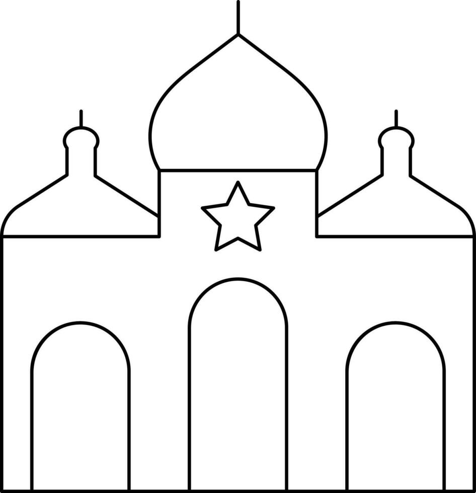 Line Art Illustration Of Synagogue Icon. vector