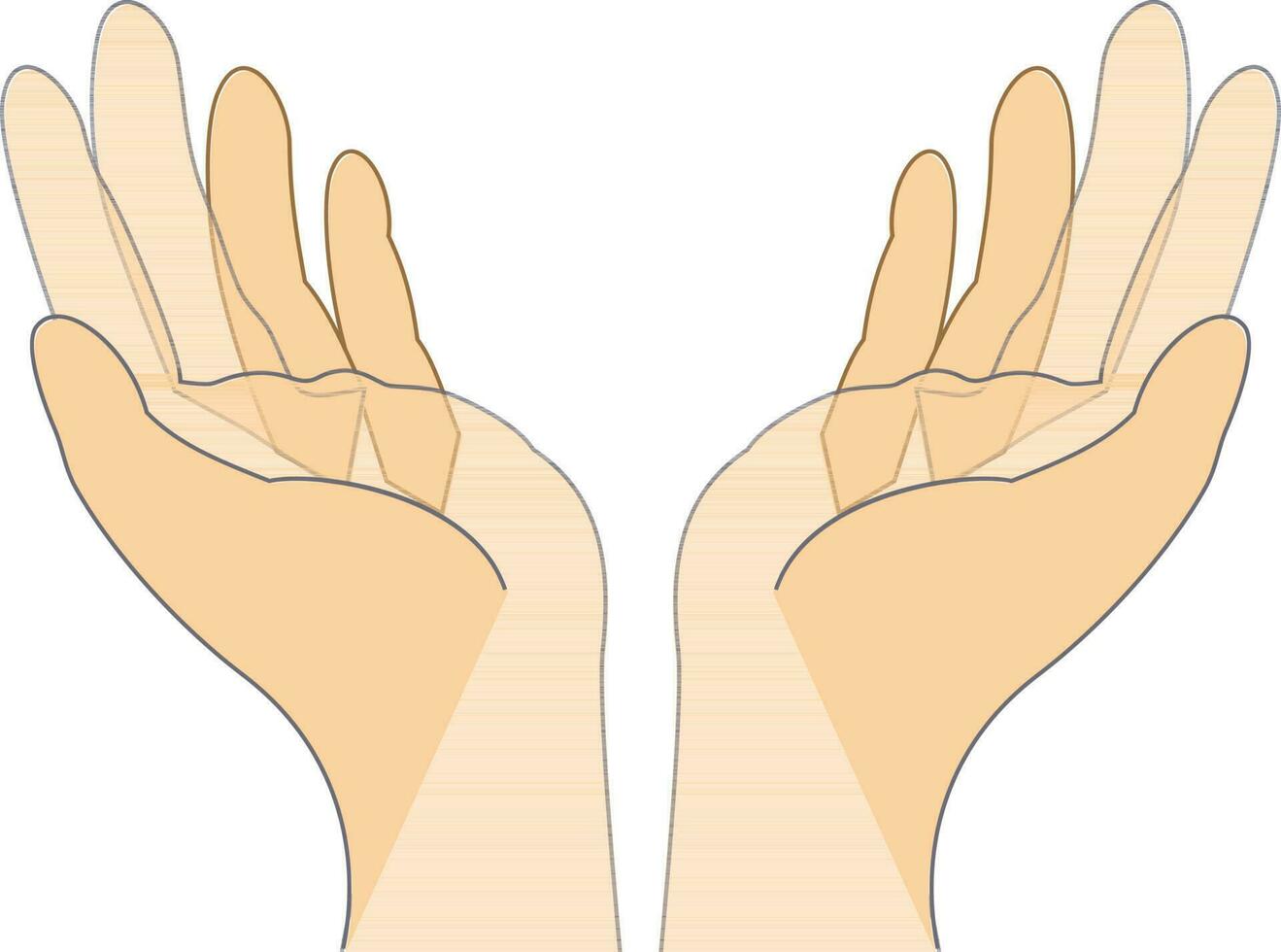 Illustration of open hands icon. vector
