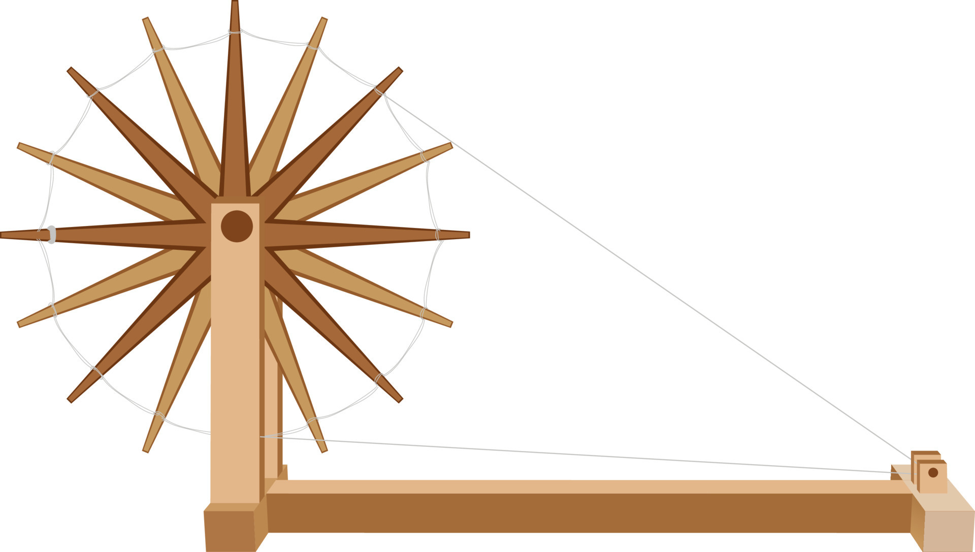 Illustration of wooden spinning wheel. 24332805 Vector Art at Vecteezy