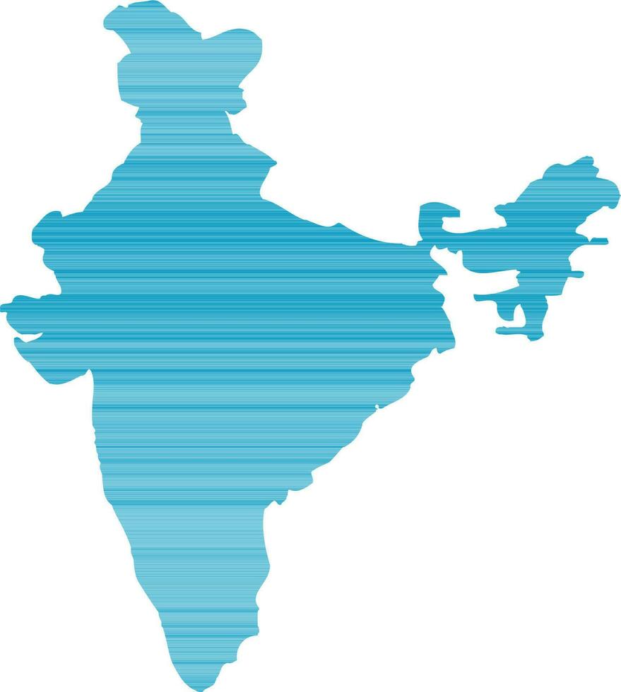 azul color mapa de India país vector
