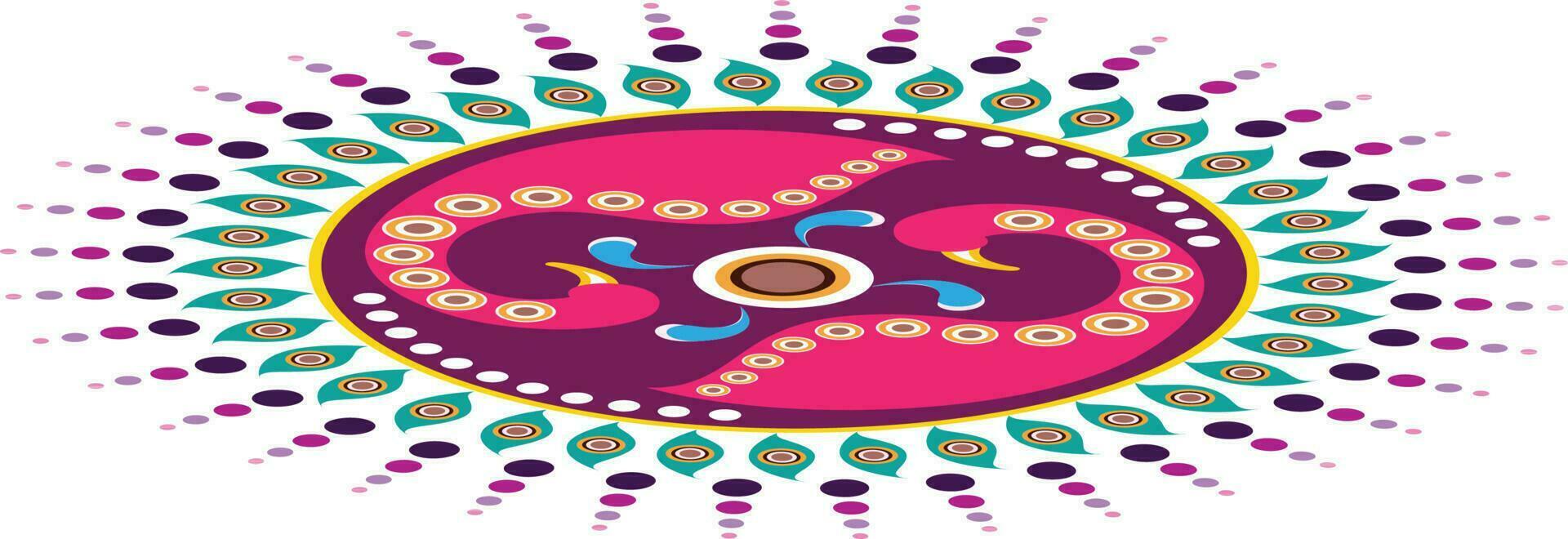 Hand drawn beautiful rangoli design. vector