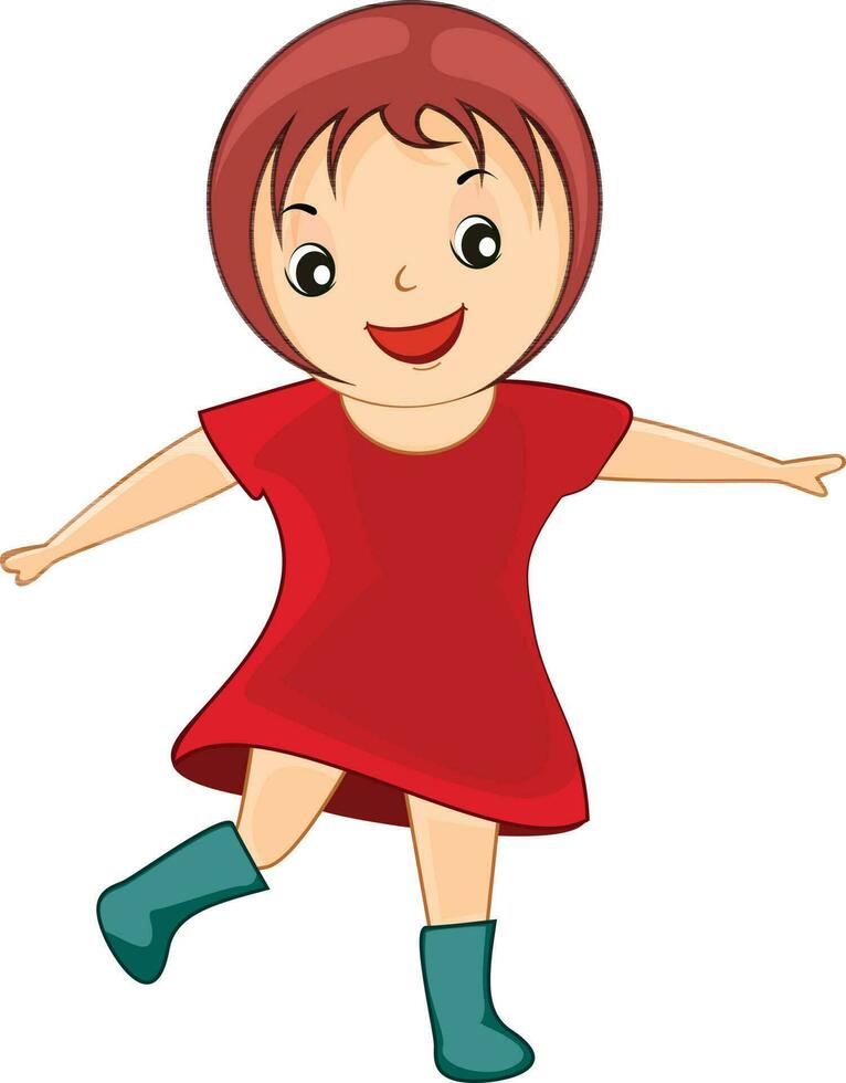 Cartoon character of a cute baby girl. vector
