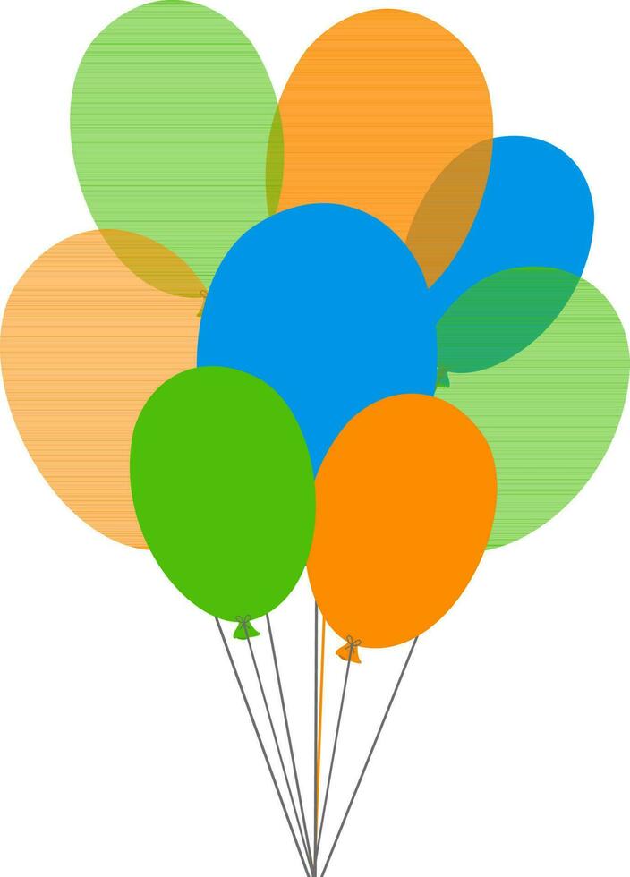 Flying bunch of colorful balloons. vector