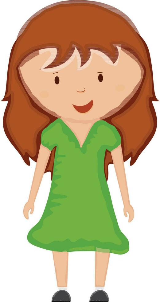 Character of a cute little girl. vector