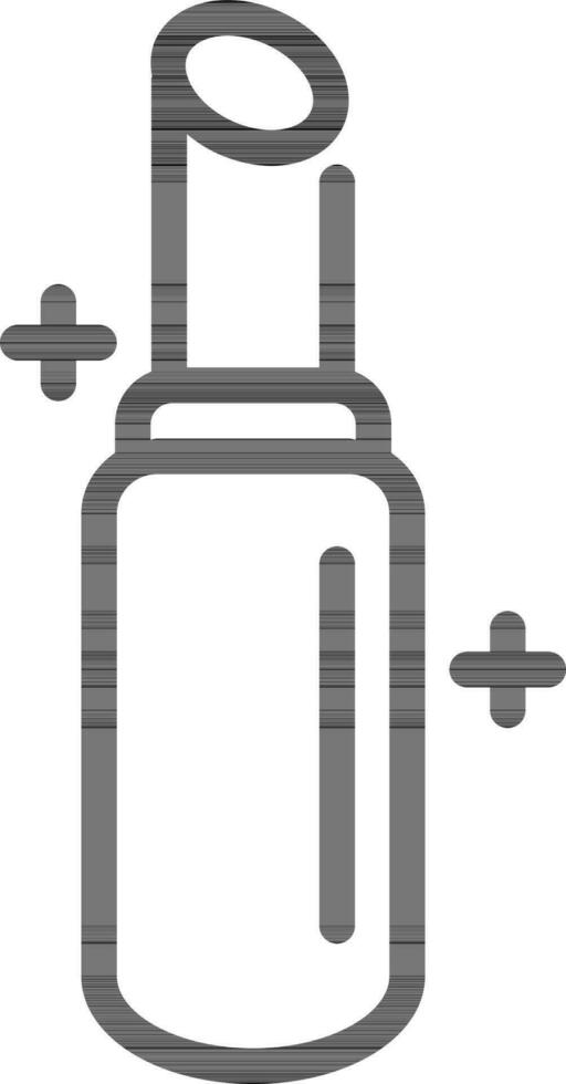 Black Line Art Illustration of Lipstick Icon. vector