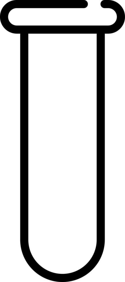 Test Tube Icon In Black Outline. vector