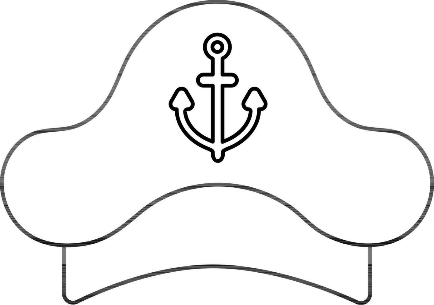 Pirate Cap Icon in Thin Line Art. vector