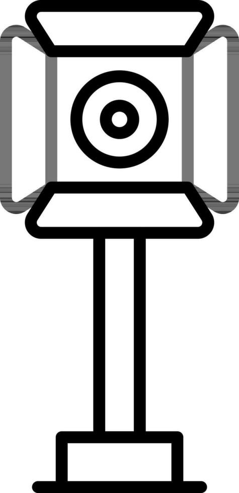 Studio Or Camcorder Light Icon In Black Line Art. vector