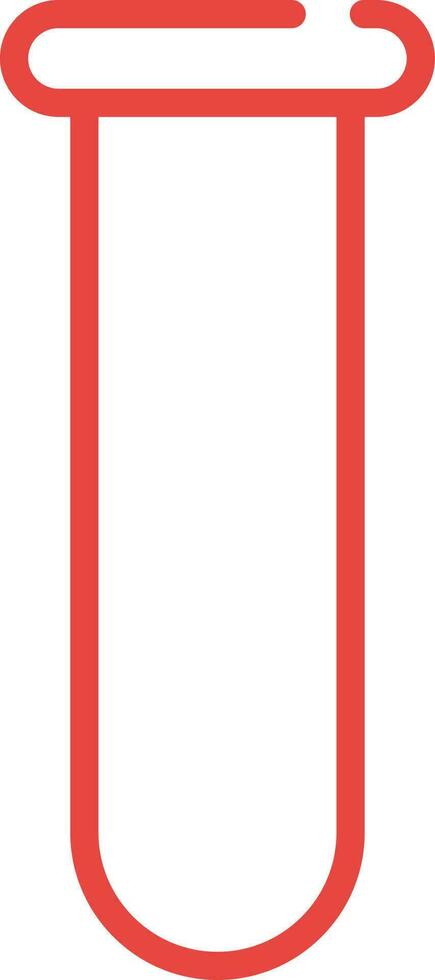 Isolated Test Tube Icon In Red Thin Line Art. vector