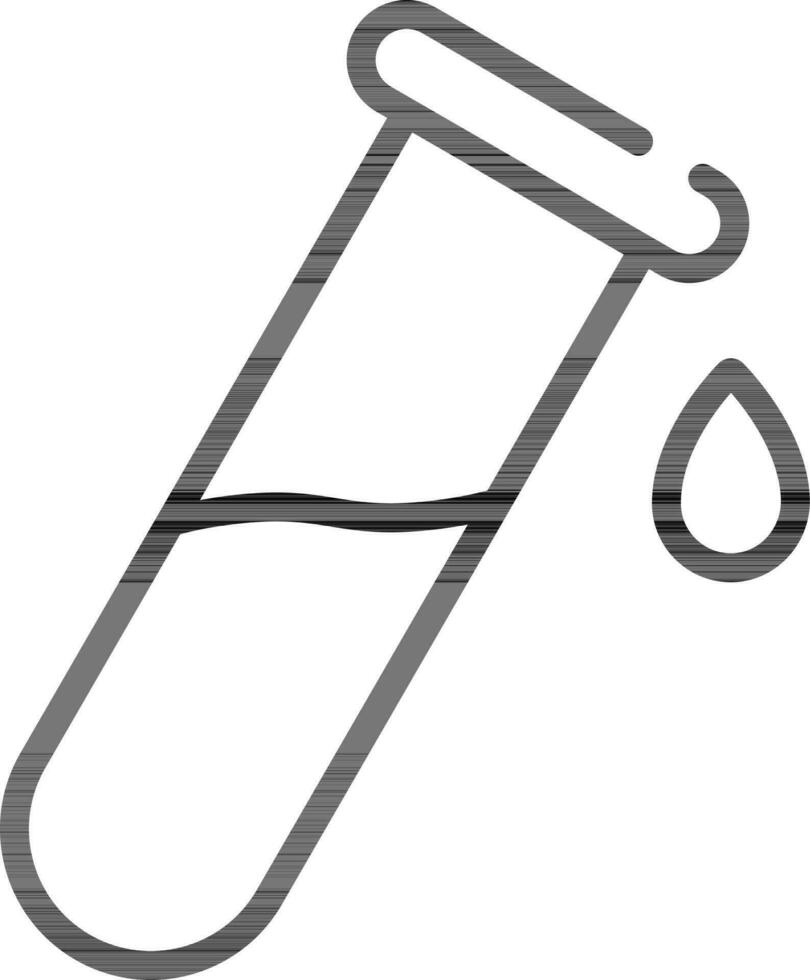 Test Tube Icon In Black Outline. vector