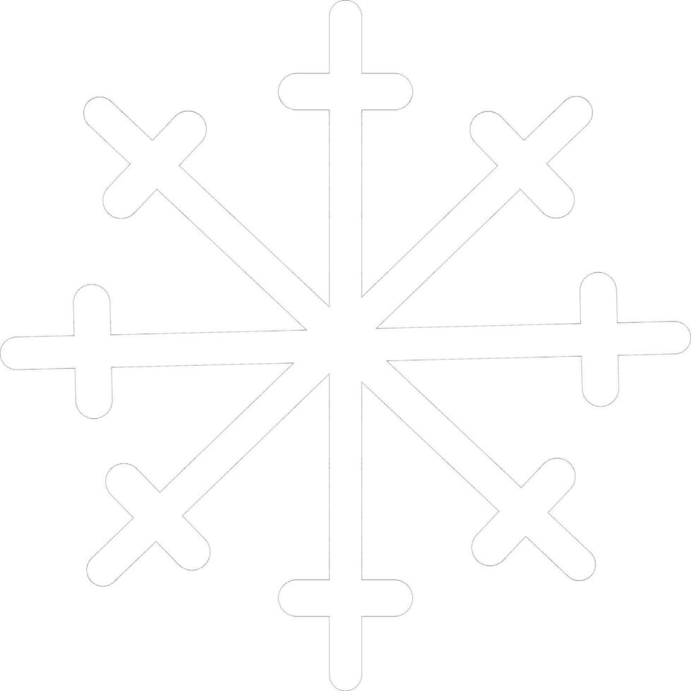 Line Art Illustration of Snowflake Icon. vector