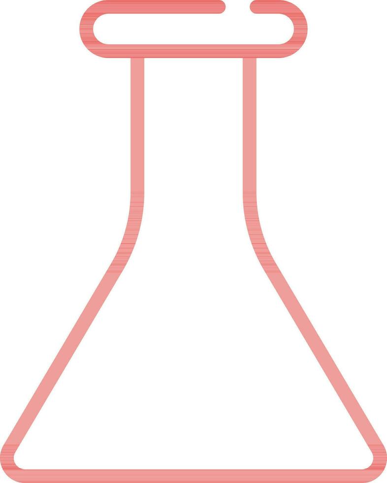 Illustration of Chemical Flask Icon In Red Line Art. vector