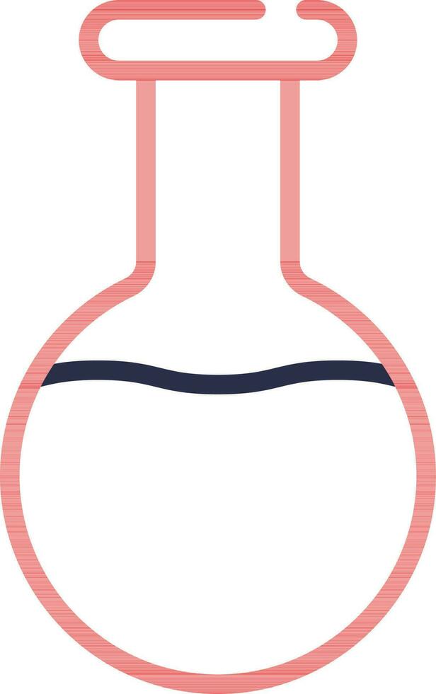 Round Bottom Flask Icon In Red Outline. vector