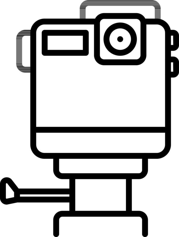 Action Camera Icon In Thin Line Art. vector