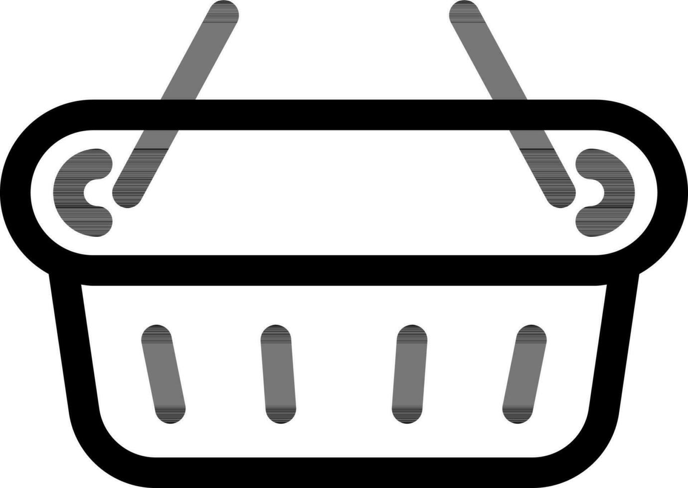 Black Line Art Illustration of Basket Icon. vector
