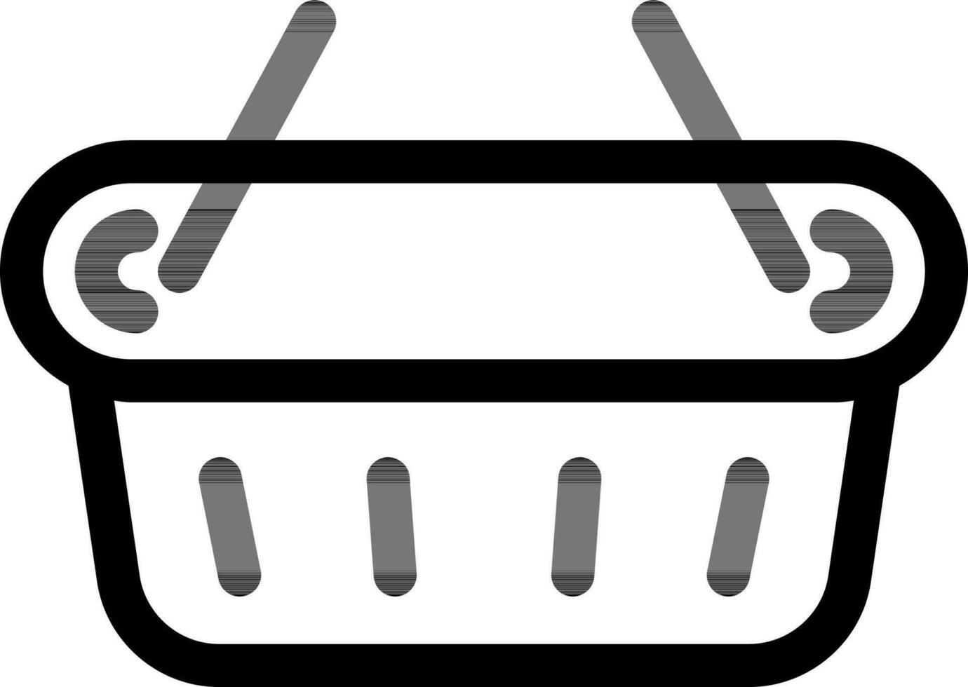 Black Line Art Illustration of Basket Icon. vector