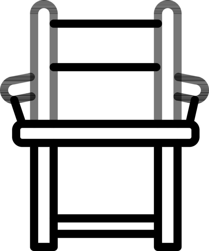 Isolated Chair Icon In Black Outline. vector