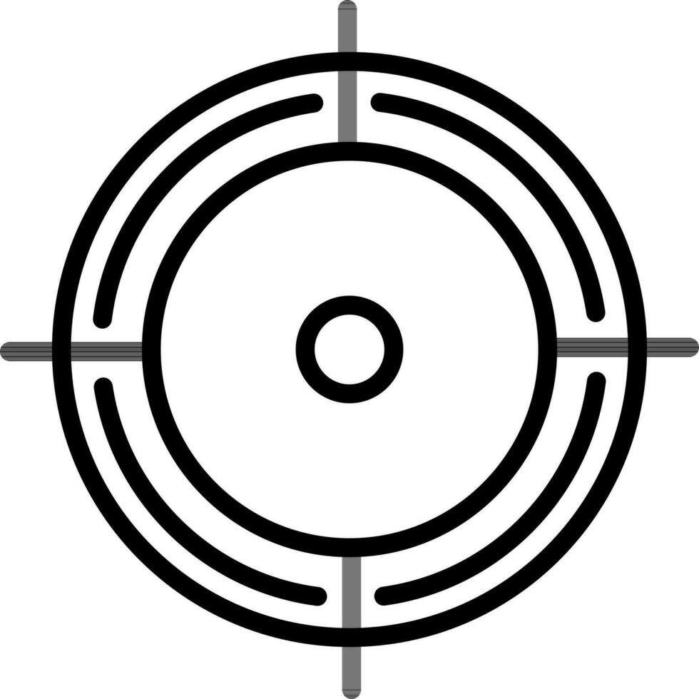 Target Shooting Icon In Black Line Art. vector