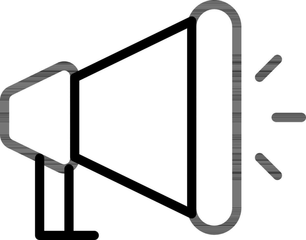 Loudspeaker Icon In Thin Line Art. vector