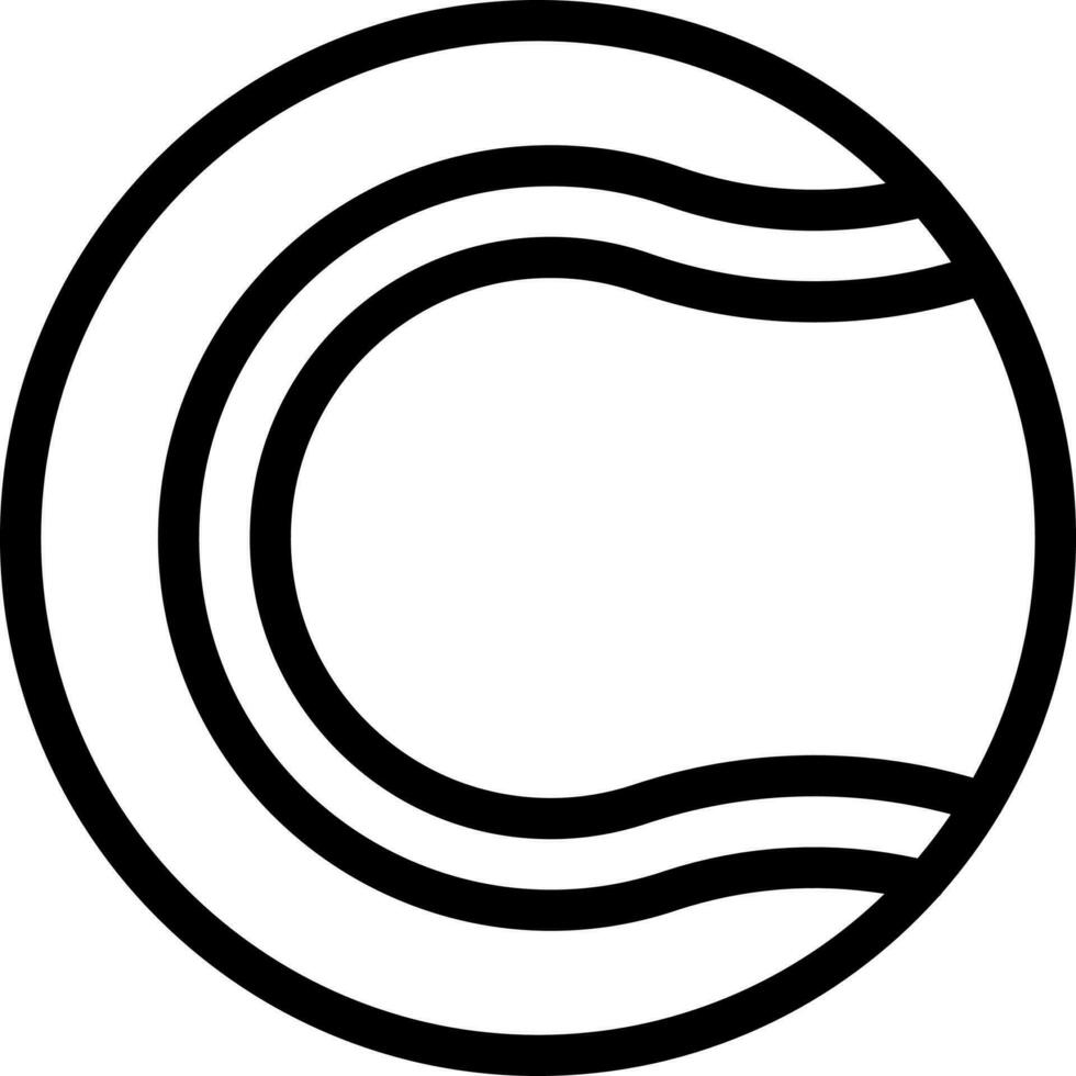 Tennis Ball Icon In Thin Line Art. vector