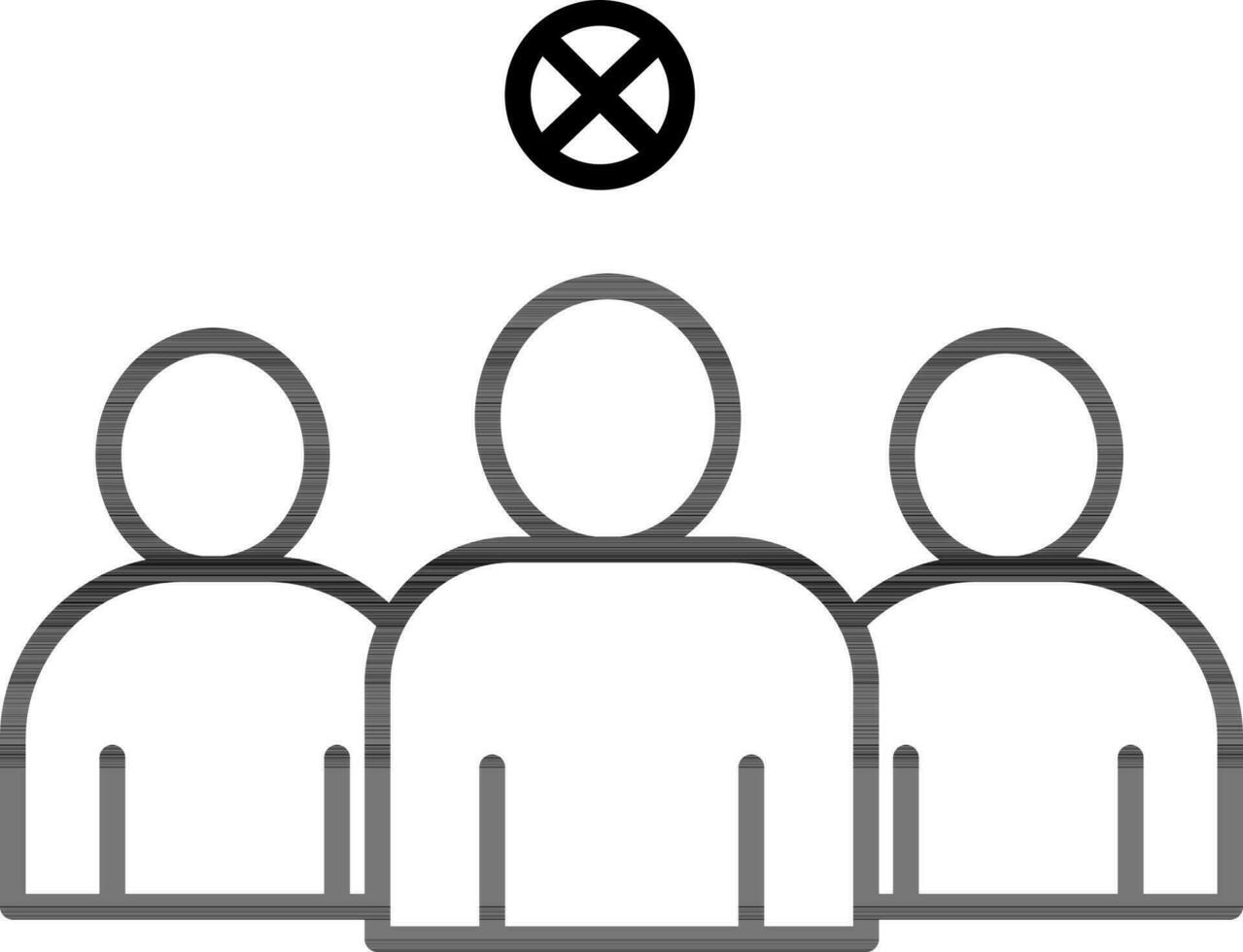 No Crowd or Keep Space Maintain People icon in Line Art. vector