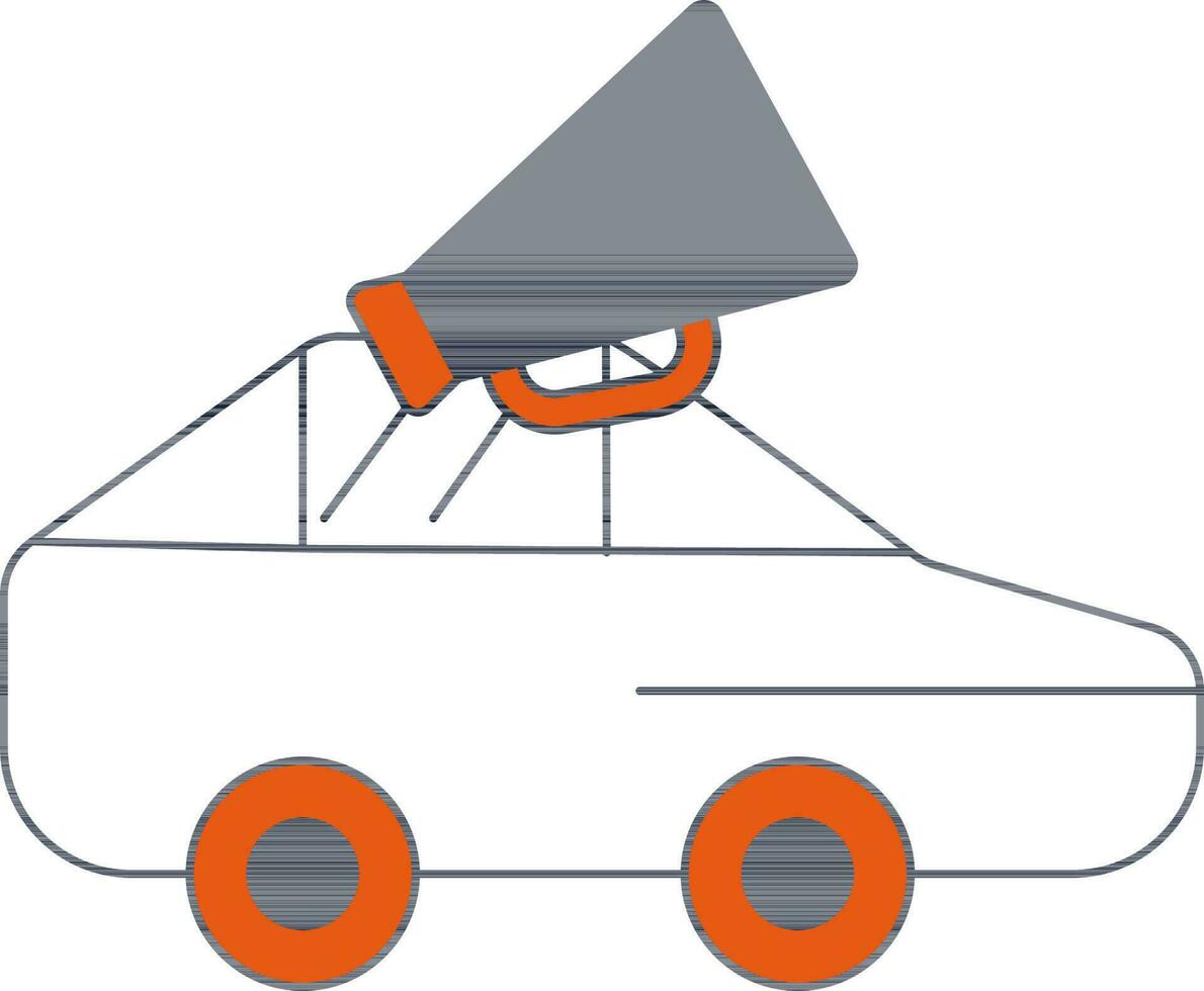 Megaphone with Car icon for Announcement. vector