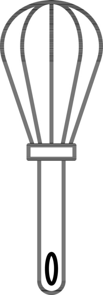 Isolated Whisk Icon in Line Art. vector