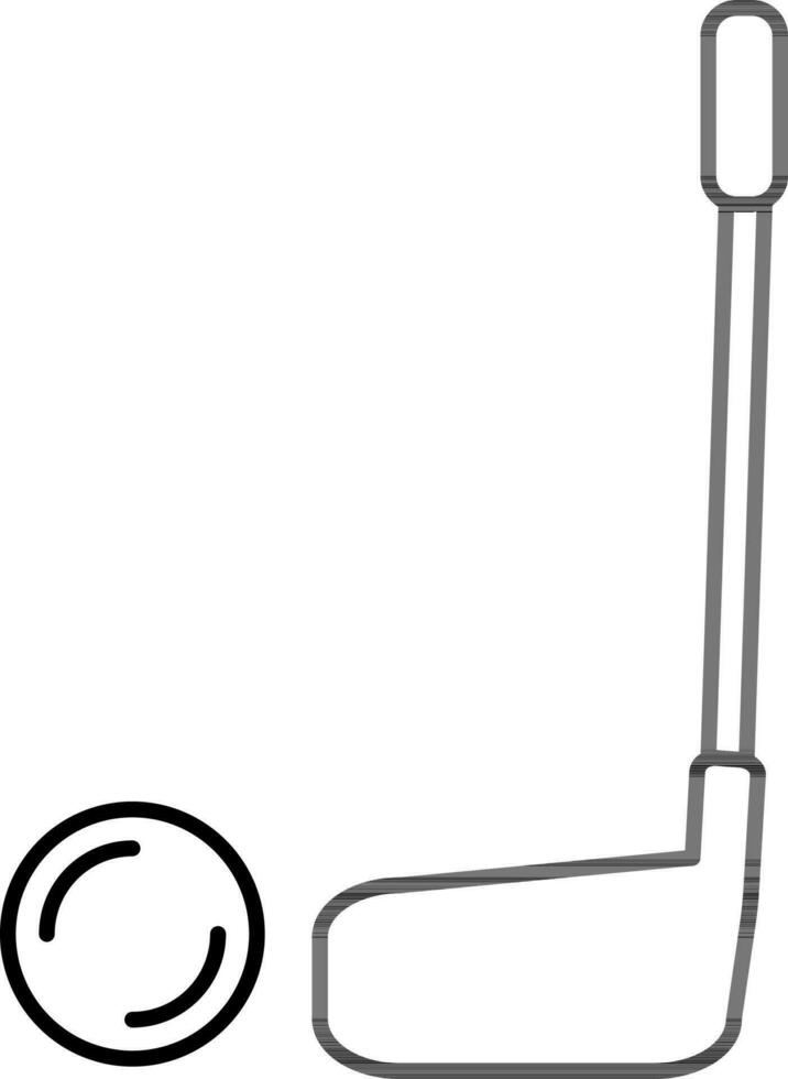 Flat Style Hockey icon in black outline. vector