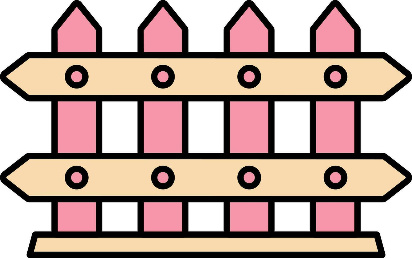 Fence Icon In Pink And Peach Yellow Color. vector