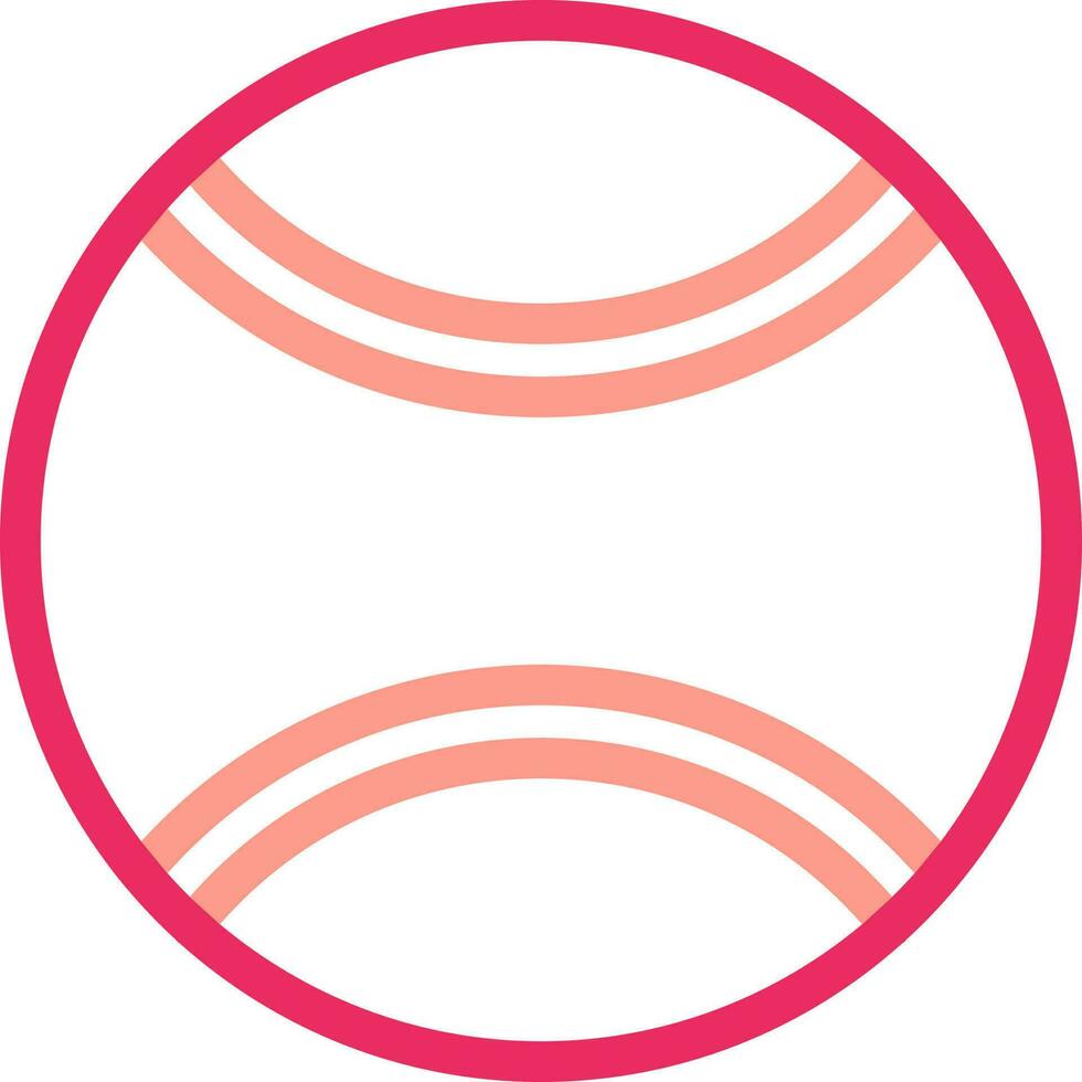 Flat Style of Tennis Ball Icon In Pink Line Art. vector