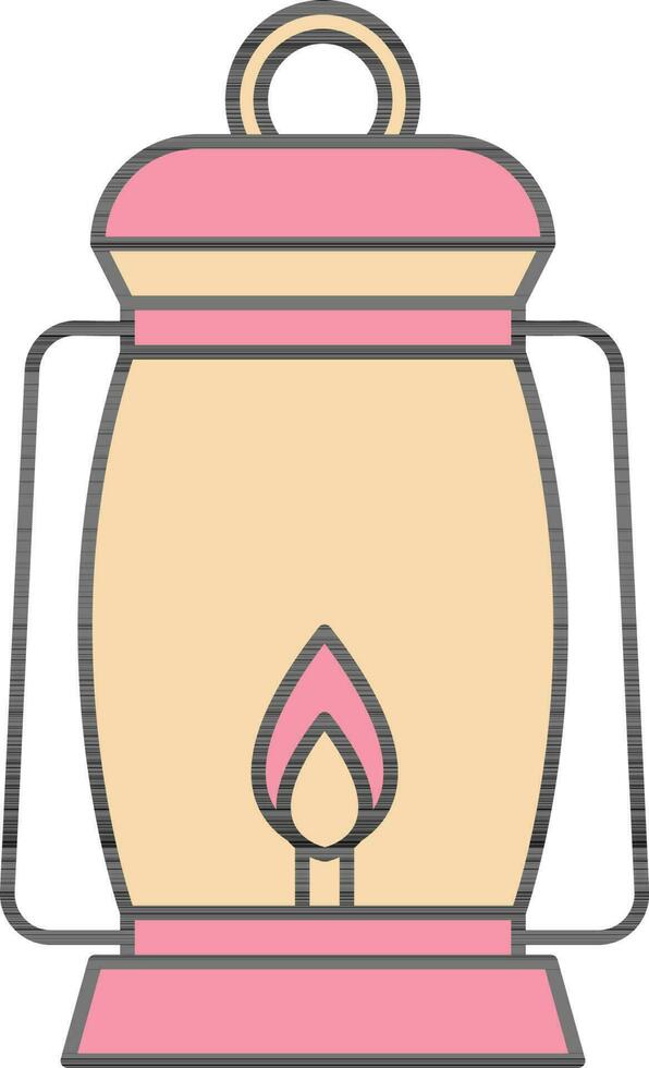 petróleo linterna icono en rosado y melocotón amarillo color. vector