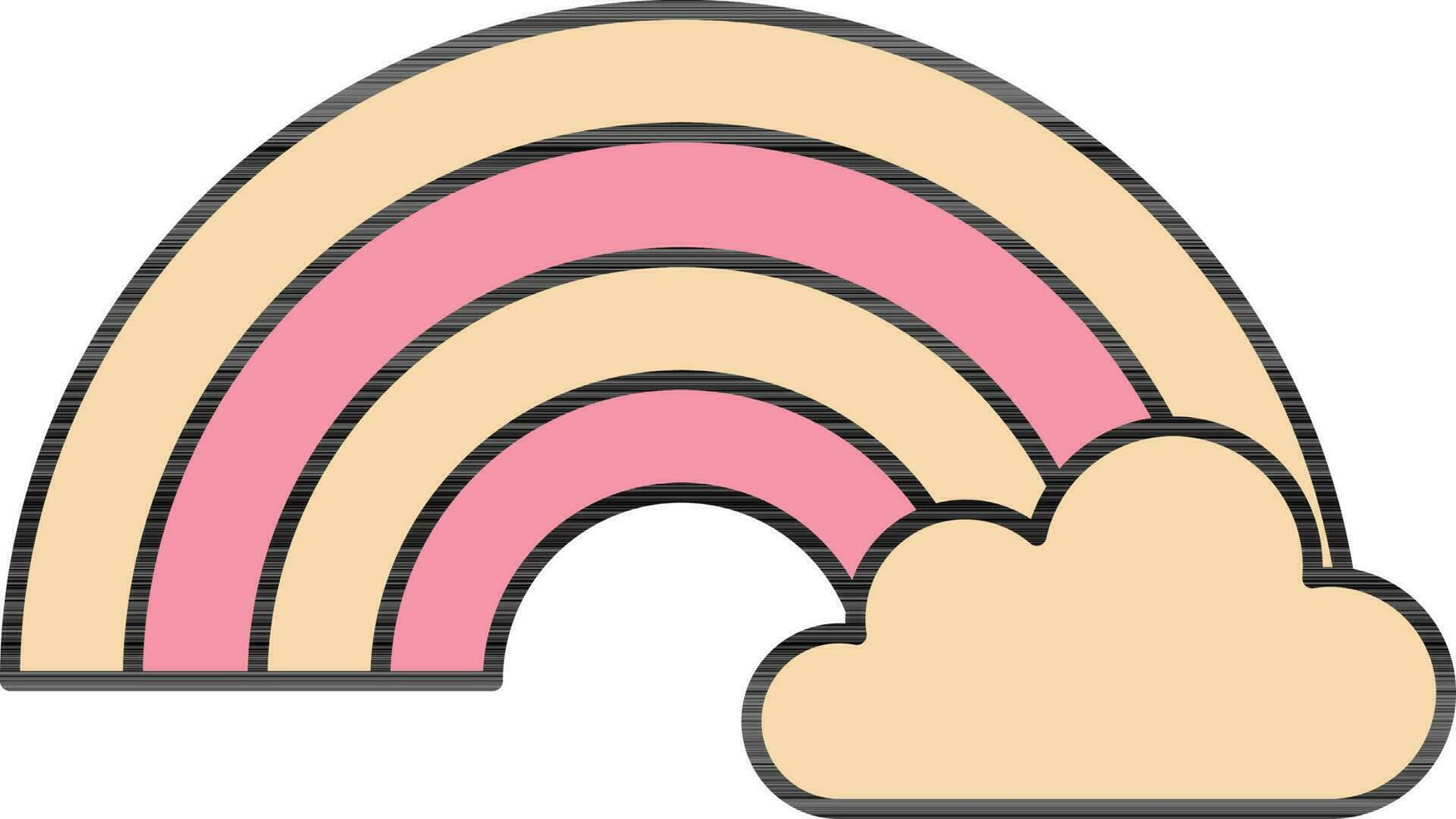 Rainbow With Cloud Icon In Flat Style. vector