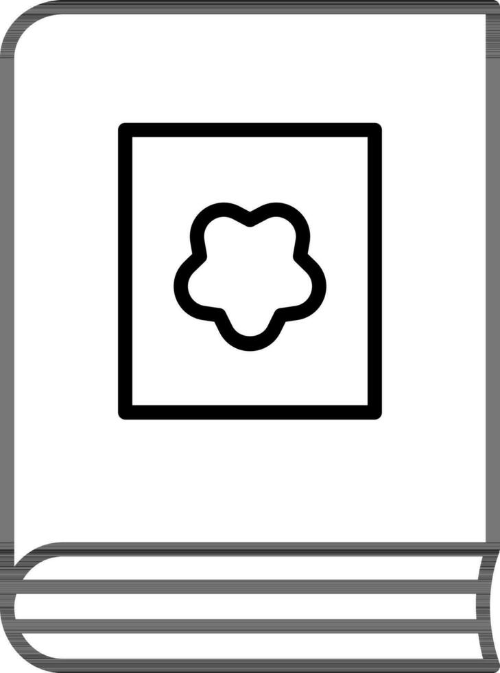 Black Line Art Book icon in flat style. vector